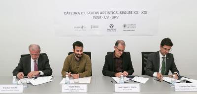 L'IVAM signa el conveni de creació de la Càtedra d'Estudis Artístics amb la UPV i la UV