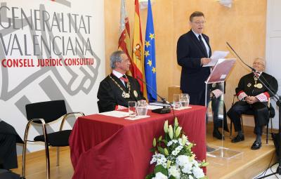 Puig reivindica el Consell Jurídic Consultiu como elemento necesario para fortalecer la arquitectura del autogobierno valenciano