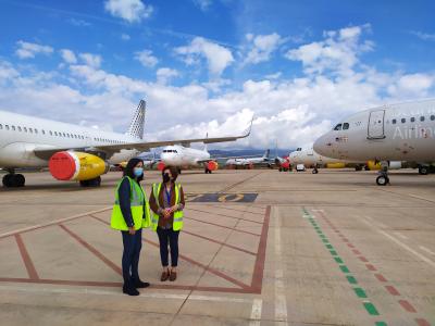 La directora general de Aerocas traslada las líneas de trabajo del aeropuerto de Castellón a la nueva directora territorial de Presidencia