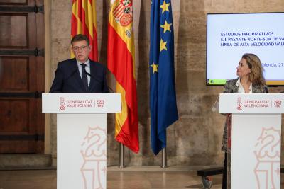 Ximo Puig destaca que l'eix passant i la nova línia d'alta velocitat València-Castelló suposaran un 'pas decisiu' per al corredor mediterrani i ...