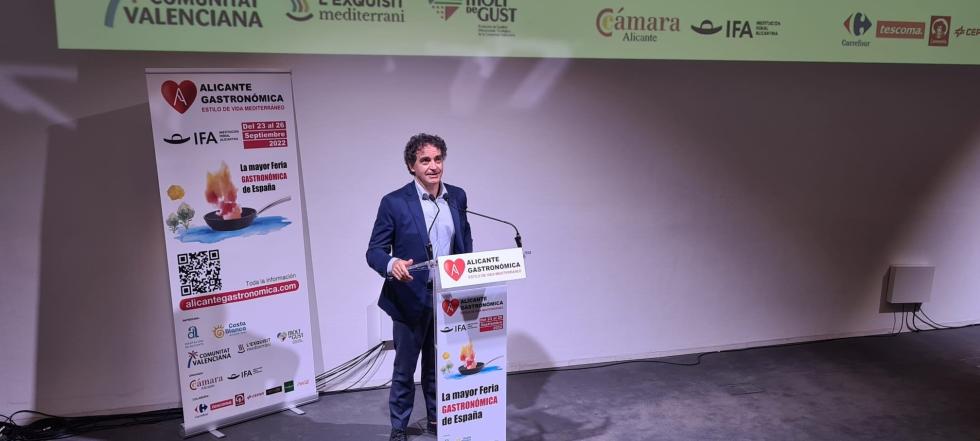Francesc Colomer en la presentación de Alicante Gastronómica