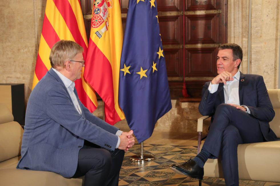 El president de la Generalitat, Ximo Puig, ha mantenido un encuentro con el presidente del Gobierno español, Pedro Sanchez