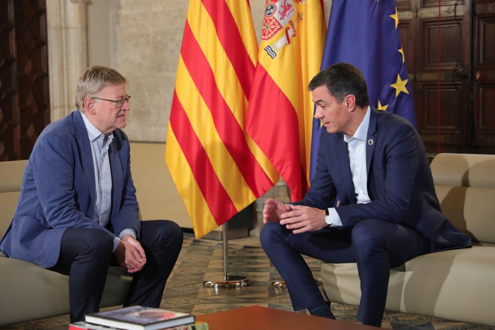 El president de la Generalitat, Ximo Puig, ha mantingut una trobada amb el president del Govern espanyol, Pedro Sánchez
