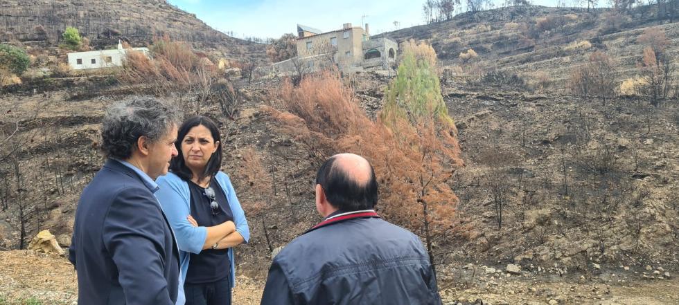 Colomer visita las zonas afectadas por el incendio de Les Useres y remarca “la necesidad de recuperar el paisaje para la recuperación del sector ...