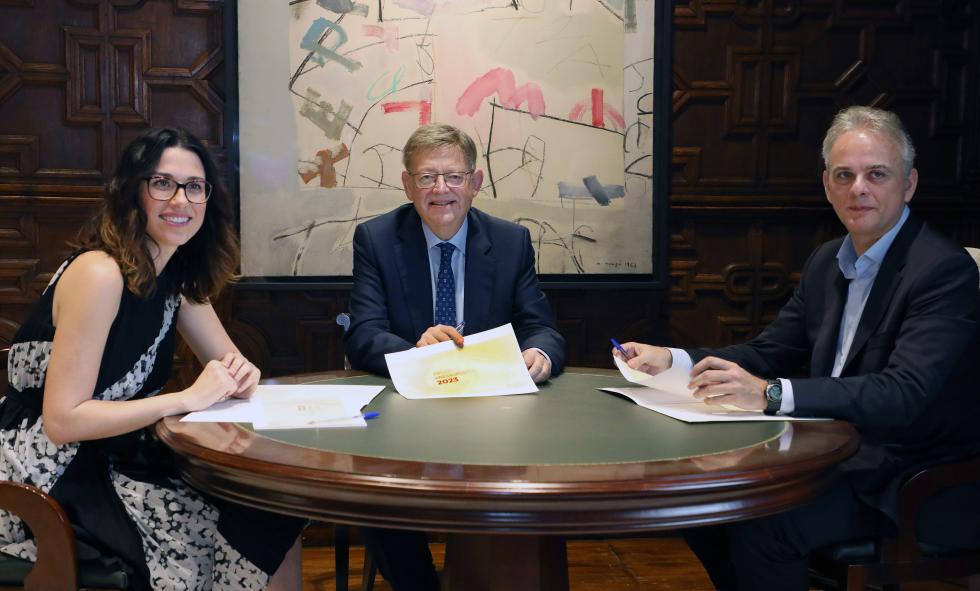 Ximo Puig, Aitana Mas y Héctor Illueca acuerdan los Presupuestos de la Generalitat para 2023