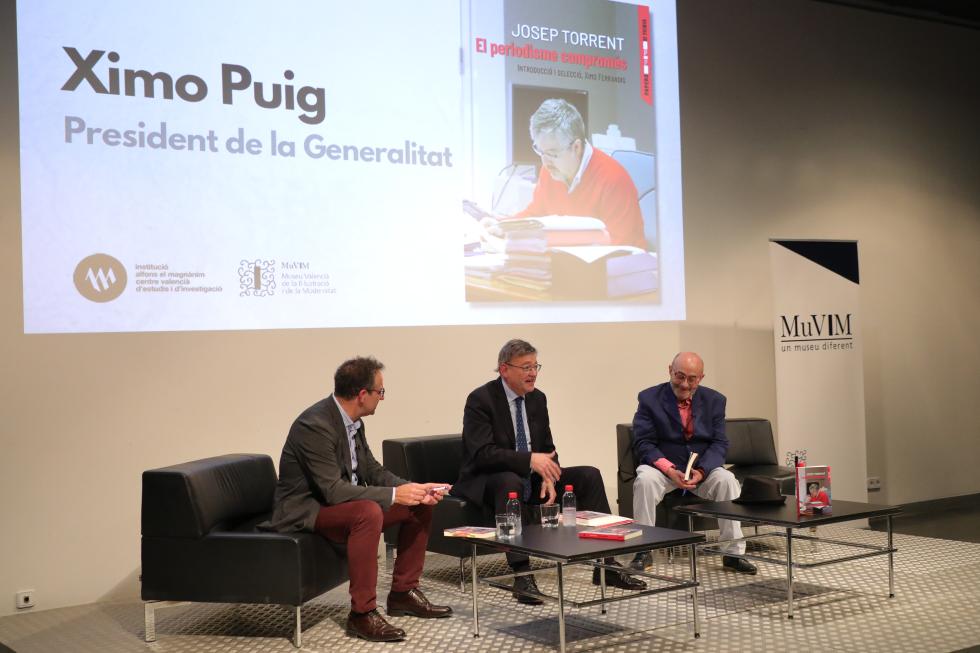 Ximo Puig ensalza “la valentía, independencia y voluntad por transformar la sociedad” del trabajo periodístico de Josep Torrent 