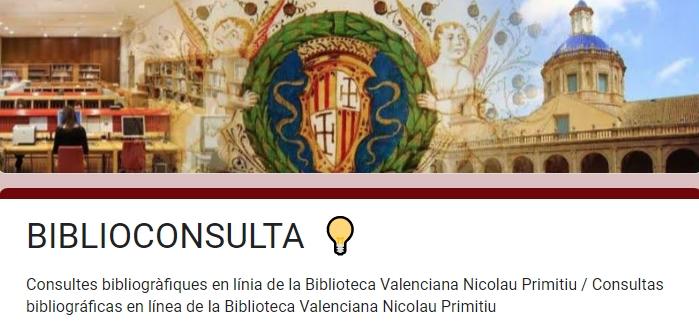 La Biblioteca Valenciana ofrece un nuevo servicio en línea de orientación y asesoramiento bibliográfico