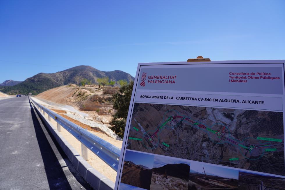 La Generalitat invierte más de 5,7 millones de euros en el desvío de la CV-840 a su paso por Algueña para mejorar la seguridad vial y reducir emisiones contaminantes