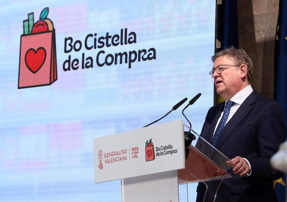 Ximo Puig anuncia un Bo Cistella de la Compra que beneficiarà 500.000 persones amb una ajuda de 90 euros per a la compra d’aliments