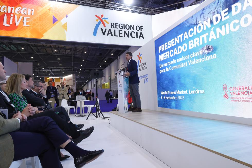 Carlos Mazón promociona la Comunitat Valenciana com a destinació 'tax free' i preveu un creixement del 10 % del turisme britànic