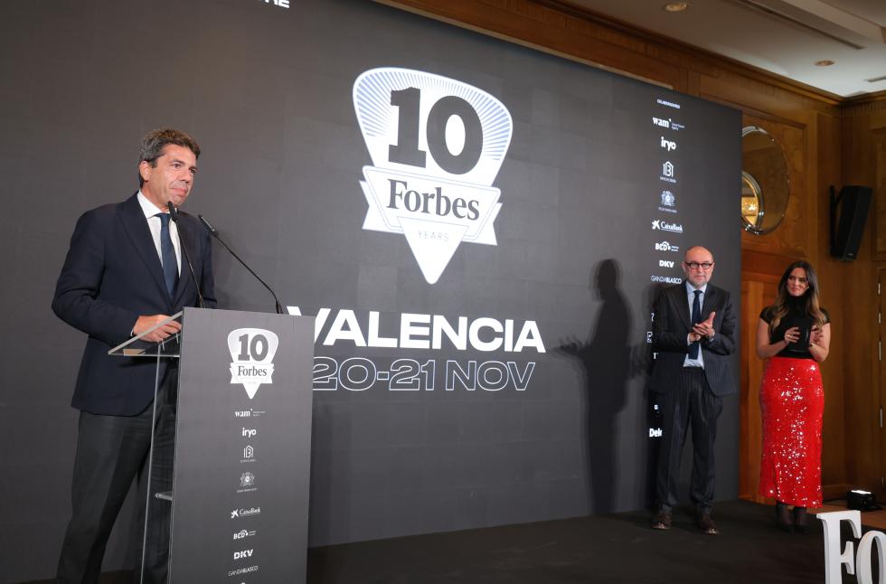 Carlos Mazón acudix al X aniversari de la revista ‘Forbes’