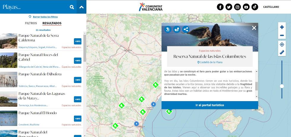 Turisme Comunitat Valenciana lanza el Geoportal, una herramienta digital con la que organizar viajes a medida