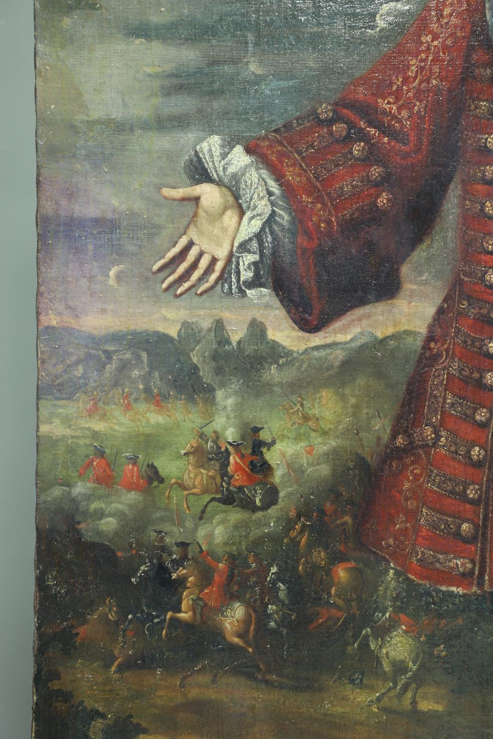 Imagen del artículo Cultura encuentra imágenes e inscripciones ocultas durante la restauración del famosos retrato de Felipe V boca abajo de Xàtiva