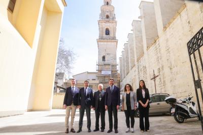 Carlos Mazón visita les obres de restauració del campanar de la col·legiata de Gandia