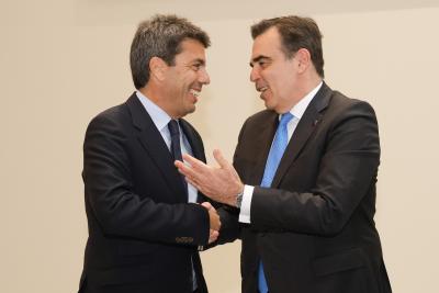 Carlos Mazón es reunix amb el vicepresident de la Comissió Europea, Margaritis Schinás